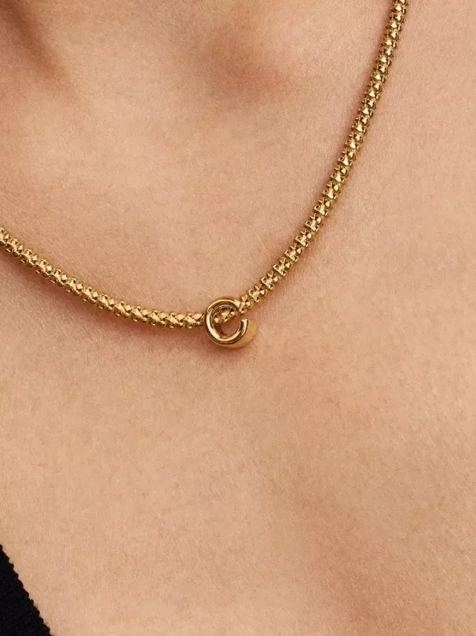 Buchstabe C Alphabet-Charm, 14 Karat vergoldet