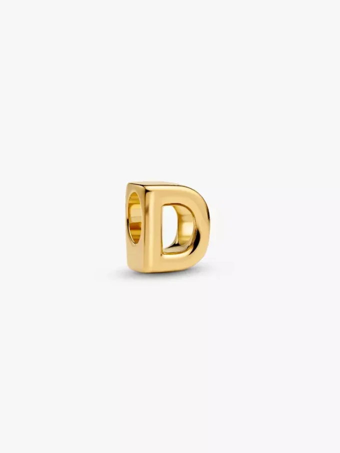 Buchstabe D Alphabet-Charm, 14 Karat vergoldet