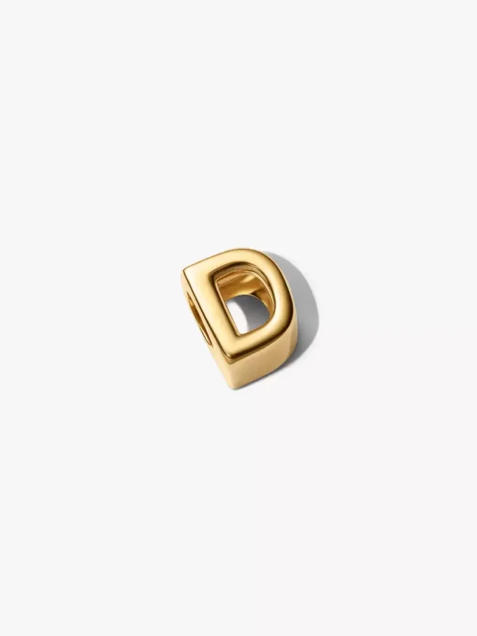 Buchstabe D Alphabet-Charm, 14 Karat vergoldet
