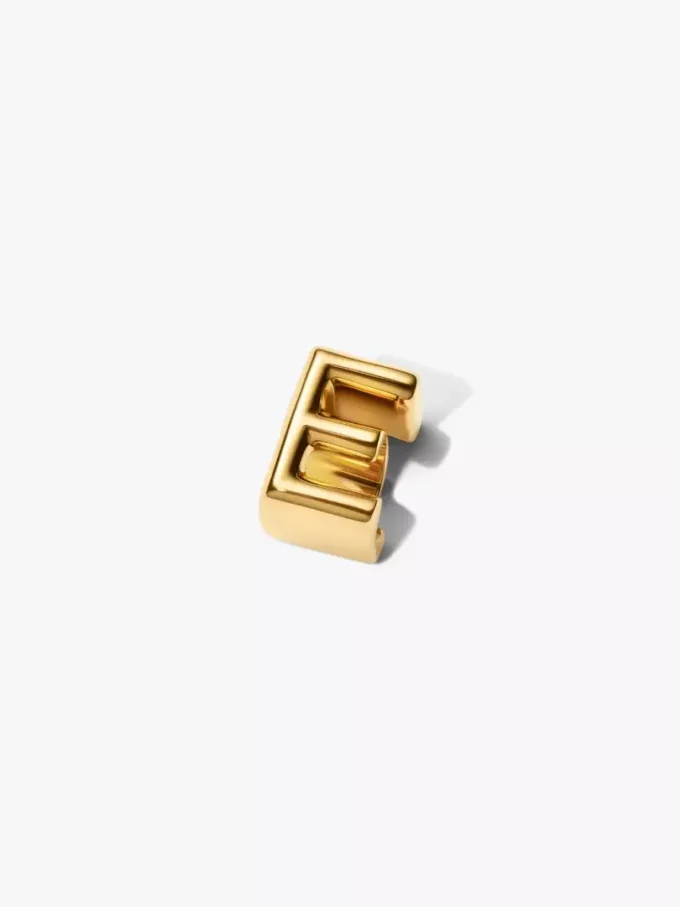 Buchstabe E als Alphabet-Charm, 14 Karat vergoldet