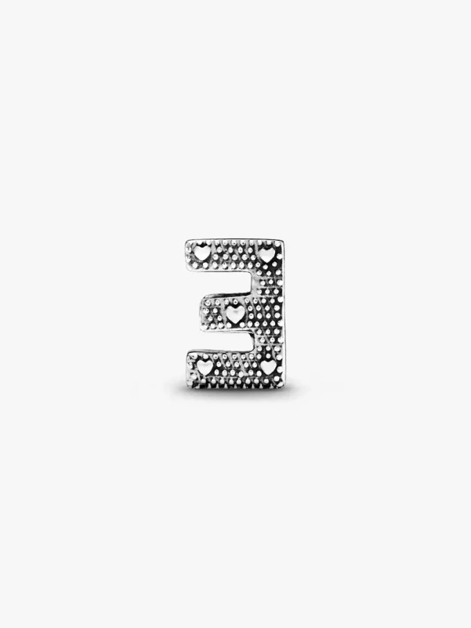Buchstabe E als Alphabet-Charm aus Sterlingsilber