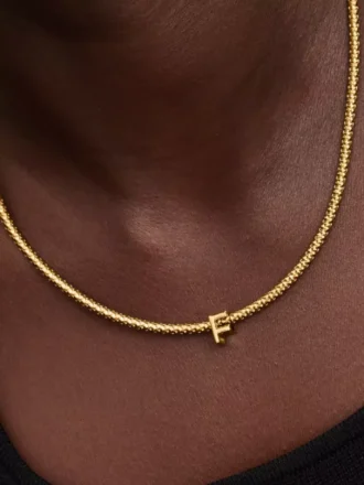 Buchstabe F als Alphabet-Charm, 14 Karat vergoldet
