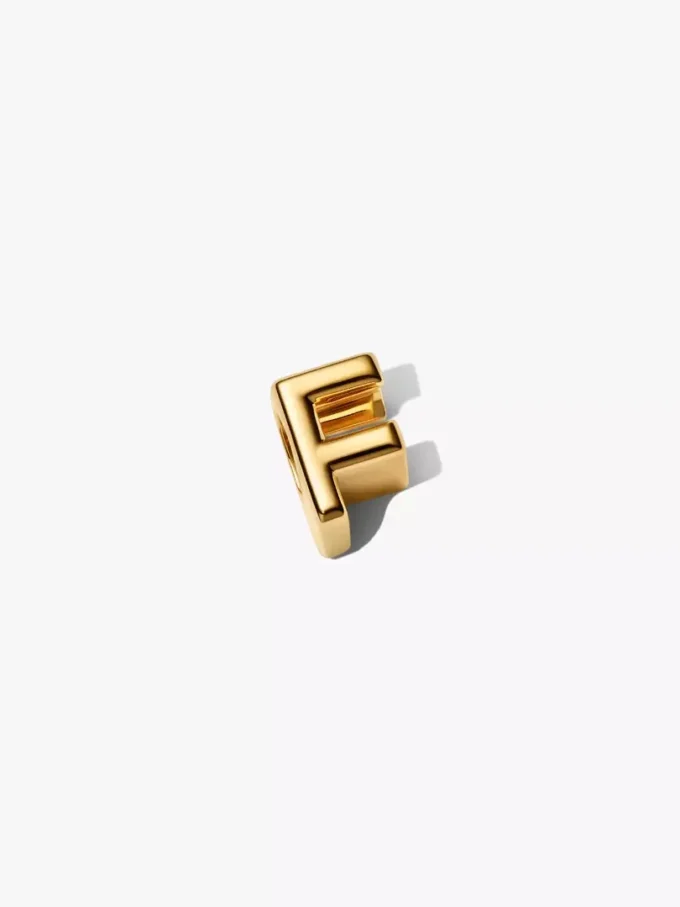 Buchstabe F als Alphabet-Charm, 14 Karat vergoldet