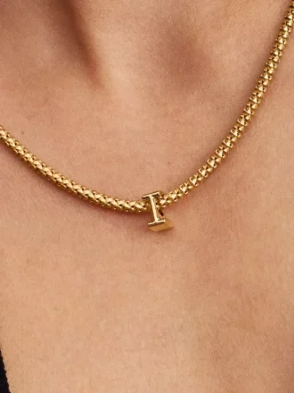 Buchstabe „i“ Alphabet-Charm, 14 Karat vergoldet