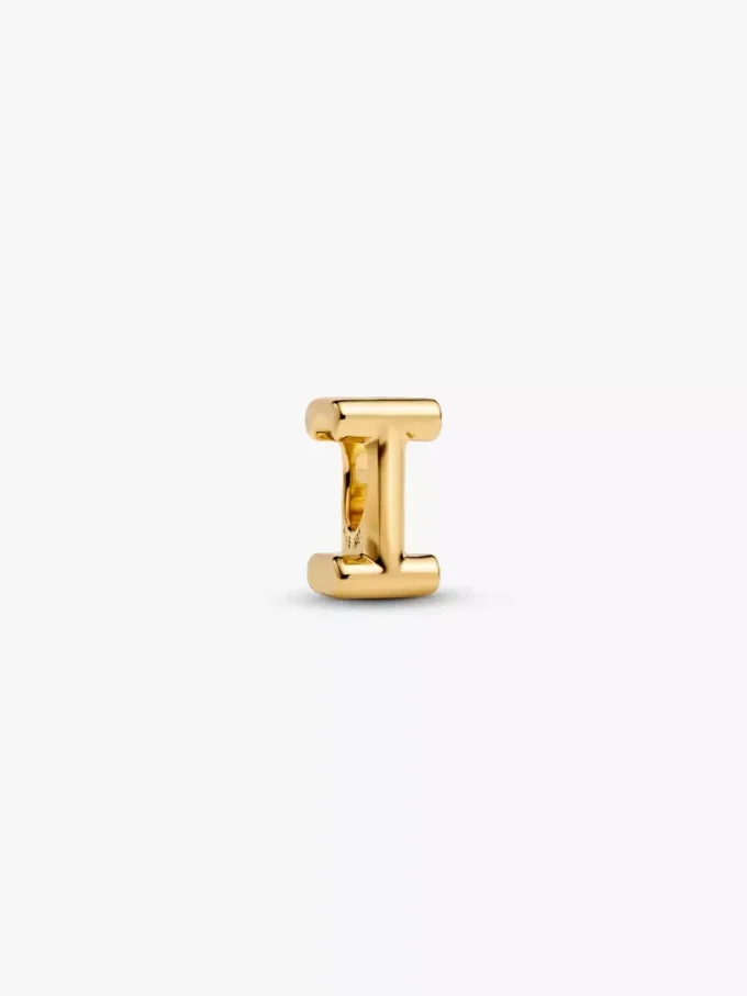 Buchstabe „i“ Alphabet-Charm, 14 Karat vergoldet