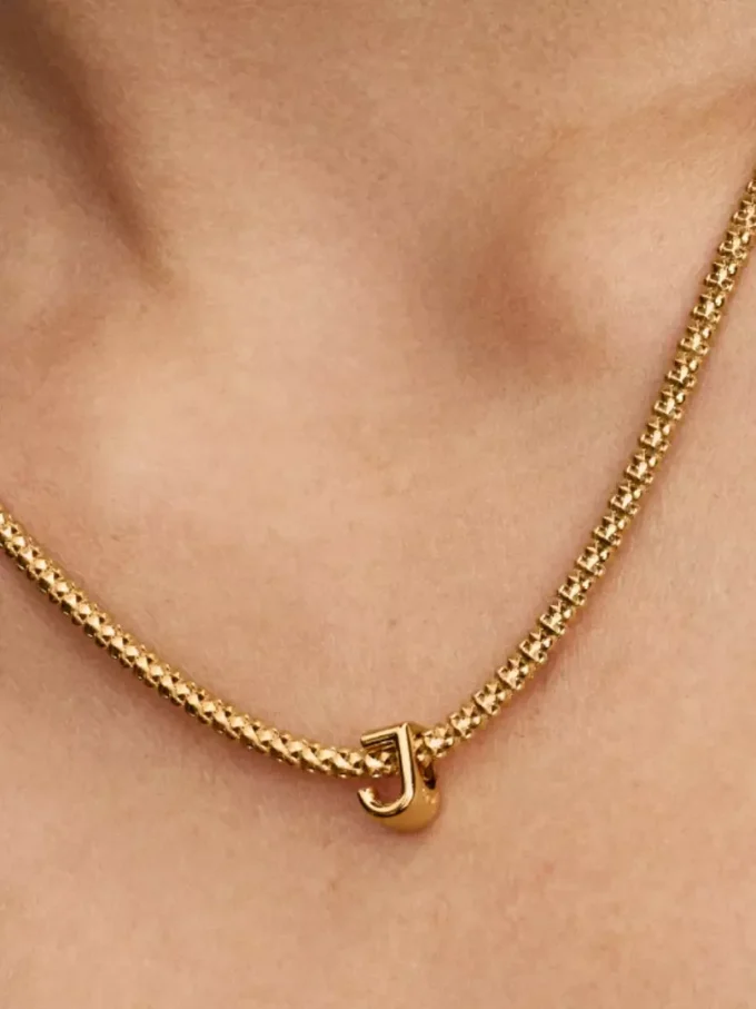 Buchstabe J Alphabet-Charm, 14 Karat vergoldet