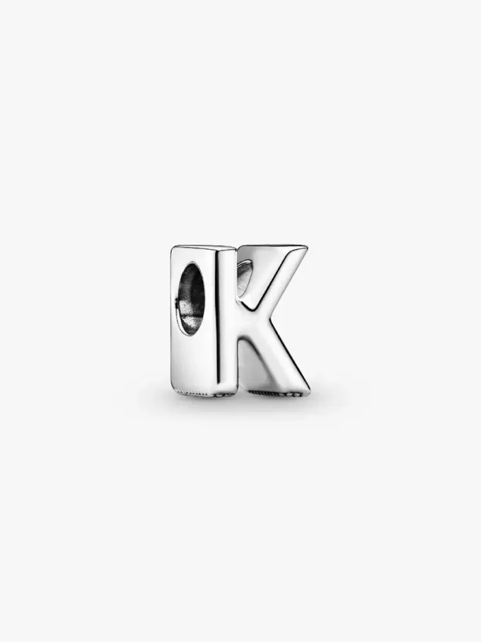 Buchstabe K Alphabet-Charm aus Sterlingsilber