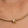 Buchstabe K als Alphabet-Charm, 14-karätig vergoldet