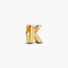 Buchstabe K als Alphabet-Charm, 14-karätig vergoldet