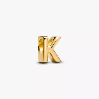 Buchstabe K als Alphabet-Charm, 14-karätig vergoldet