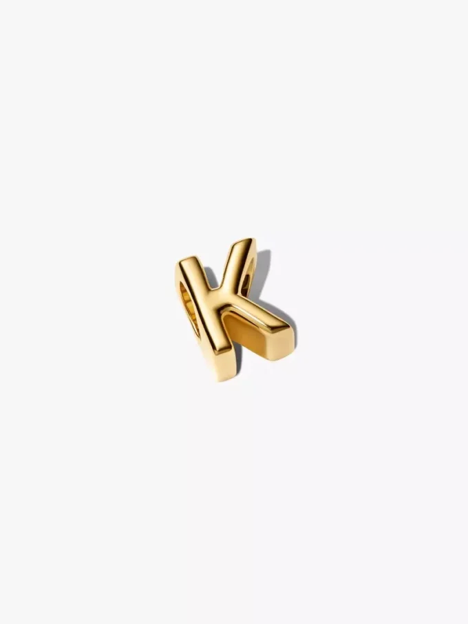 Buchstabe K als Alphabet-Charm, 14-karätig vergoldet