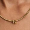 Buchstabe M Alphabet-Charm – 14 Karat vergoldet