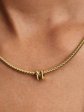 Buchstabe M Alphabet-Charm – 14 Karat vergoldet
