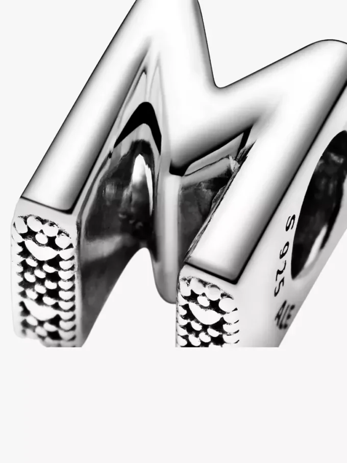 Buchstabe M Alphabet-Charm aus Sterlingsilber