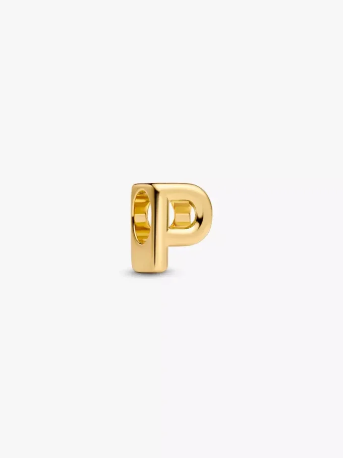 Buchstabe P Alphabet-Charm, 14 Karat vergoldet