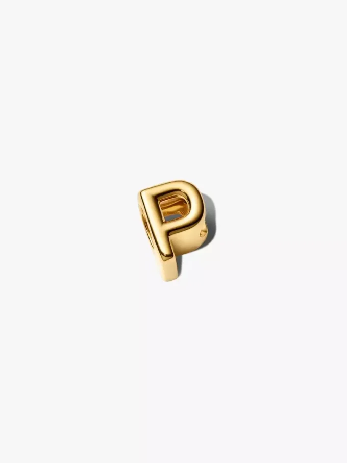 Buchstabe P Alphabet-Charm, 14 Karat vergoldet