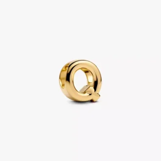 Buchstabe Q Alphabet-Charm, 14-karätig vergoldet