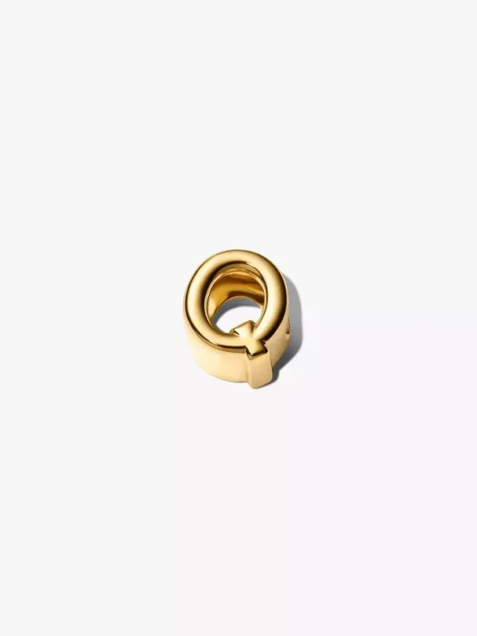 Buchstabe Q Alphabet-Charm, 14-karätig vergoldet
