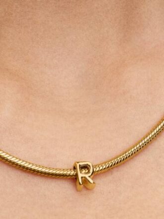 Buchstabe R Alphabet-Charm – 14 Karat vergoldet