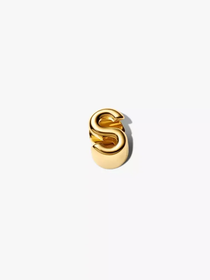 Buchstabe S Alphabet-Charm, 14 Karat vergoldet
