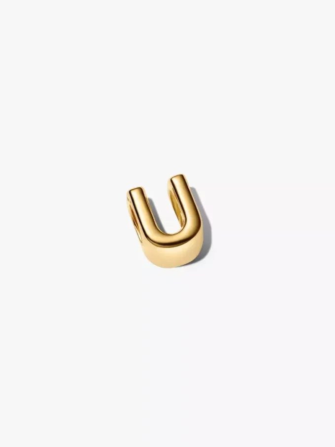 Buchstabe U Alphabet-Charm, 14 Karat vergoldet
