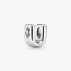 Buchstabe U Alphabet-Charm aus Sterlingsilber