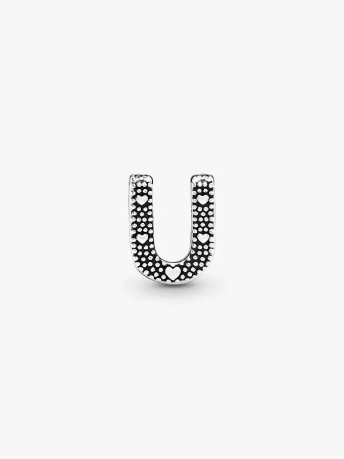 Buchstabe U Alphabet-Charm aus Sterlingsilber