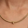 Buchstabe V Alphabet-Charm, 14 Karat vergoldet