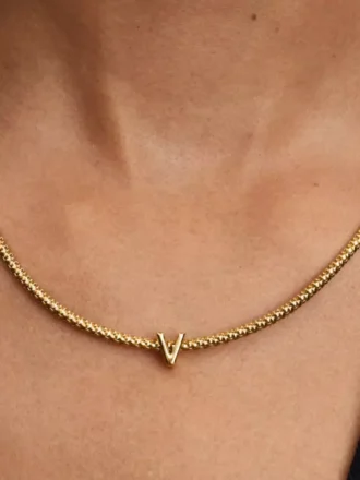 Buchstabe V Alphabet-Charm, 14 Karat vergoldet Buchstabe V Alphabet-Charm, 14 Karat vergoldet