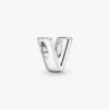 Buchstabe V Alphabet-Charm aus Sterlingsilber