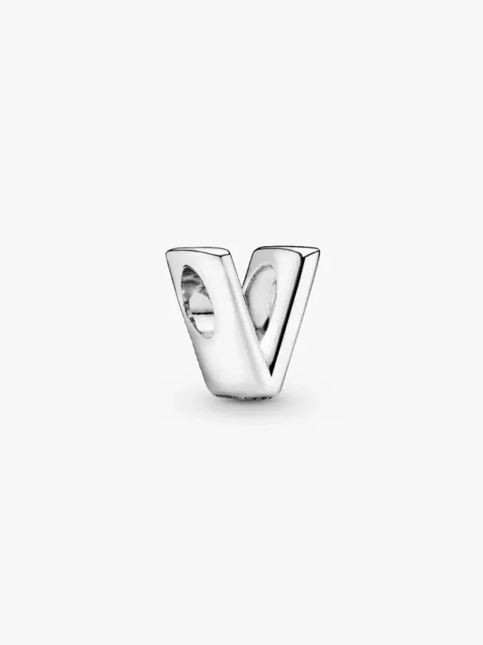 Buchstabe V Alphabet-Charm aus Sterlingsilber