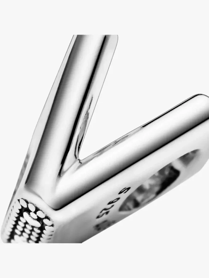 Buchstabe V Alphabet-Charm aus Sterlingsilber