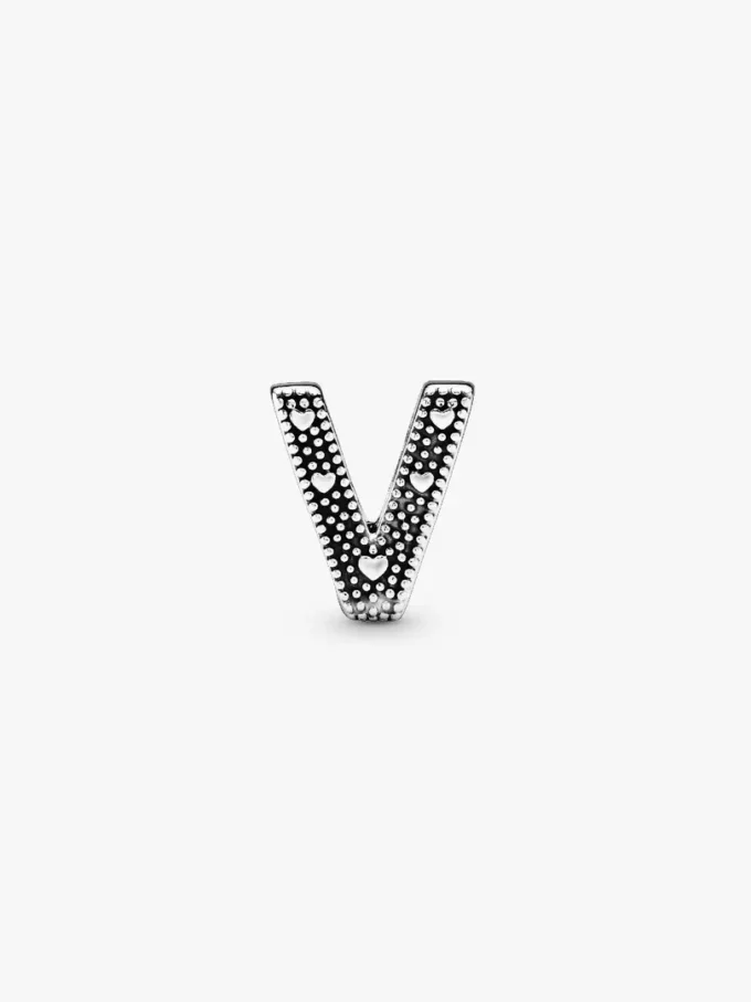 Buchstabe V Alphabet-Charm aus Sterlingsilber