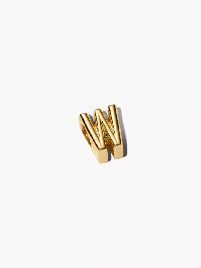 Buchstabe W als Alphabet-Charm, 14-karätig vergoldet Buchstabe W als Alphabet-Charm, 14-karätig vergoldet