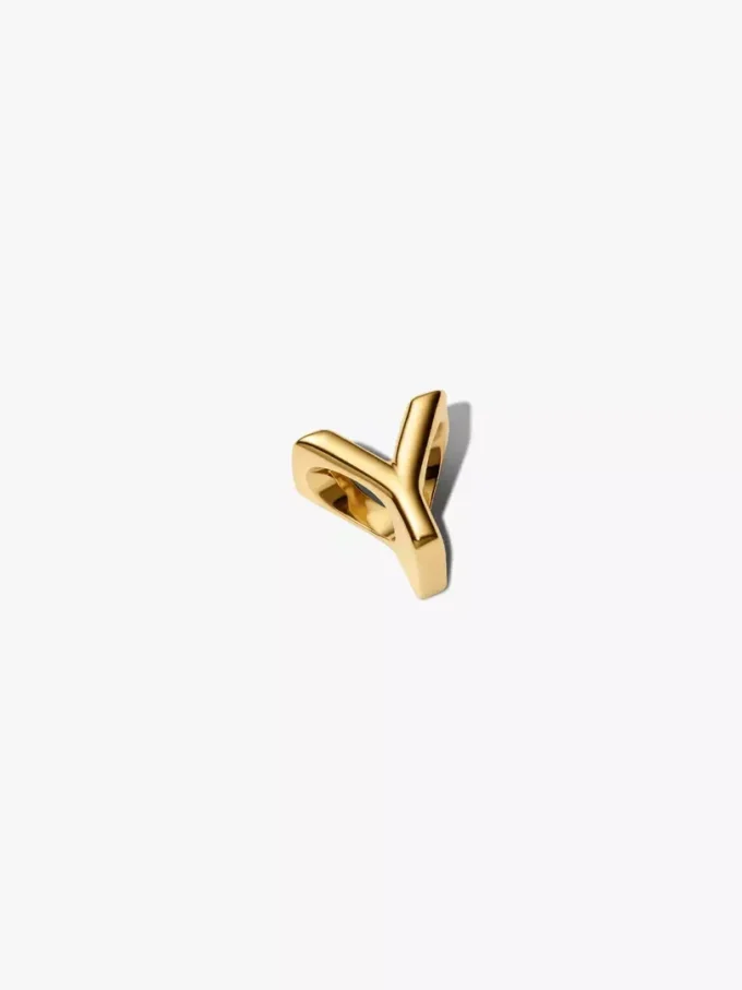 Buchstabe Y Alphabet-Charm, 14 Karat vergoldet