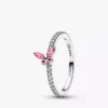 Rosa Schmetterlingsring-Set, 2er-Set