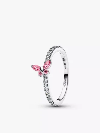 Rosa Schmetterlingsring-Set, 2er-Set