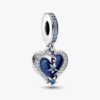 Celestial Shooting Star Heart Double Dangle Charm – Sterlingsilber