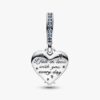 Celestial Shooting Star Heart Double Dangle Charm – Sterlingsilber