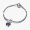 Celestial Shooting Star Heart Double Dangle Charm – Sterlingsilber