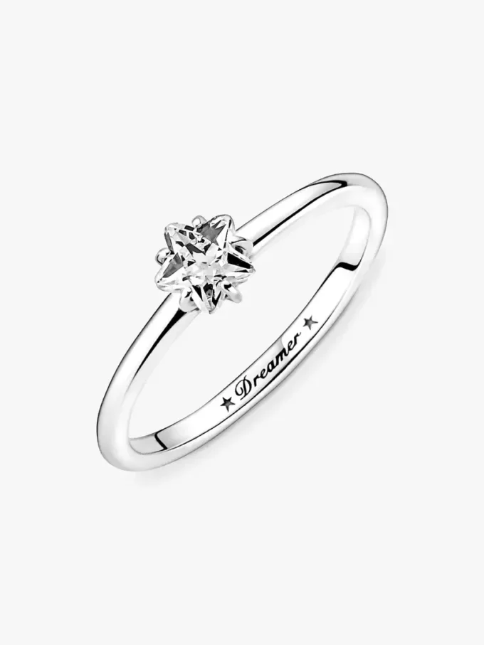 Celestial Sparkling Star Solitaire Ring aus Sterlingsilber Celestial Sparkling Star Solitaire Ring aus Sterlingsilber