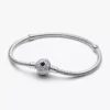 Sterling-Silber-Armband mit Snake Chain und Nordstern-Verschluss Sterling-Silber-Armband mit Snake Chain und Nordstern-Verschluss