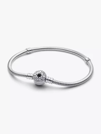 Sterling-Silber-Armband mit Snake Chain und Nordstern-Verschluss