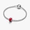Charm aus rotem Murano Glass, Sterlingsilber Charm aus rotem Murano Glass, Sterlingsilber
