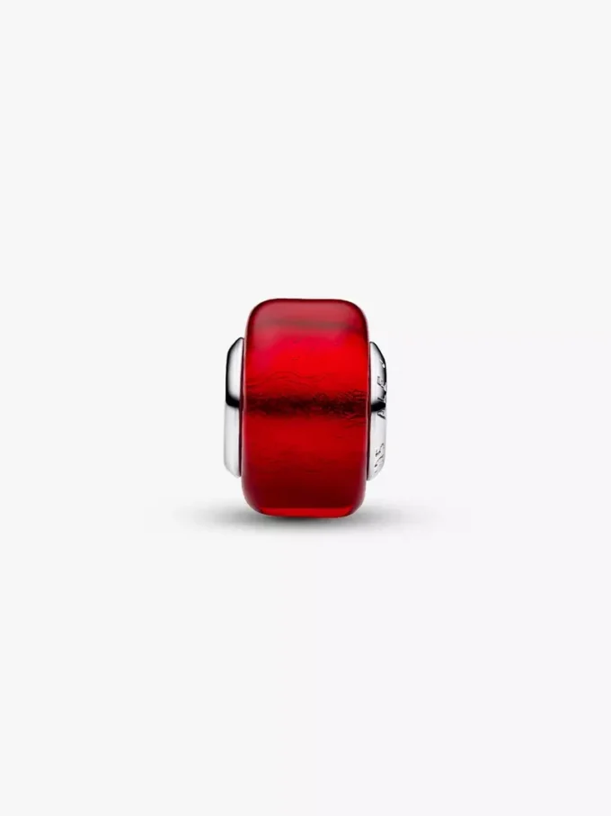 Charm aus rotem Murano Glass, Sterlingsilber Charm aus rotem Murano Glass, Sterlingsilber