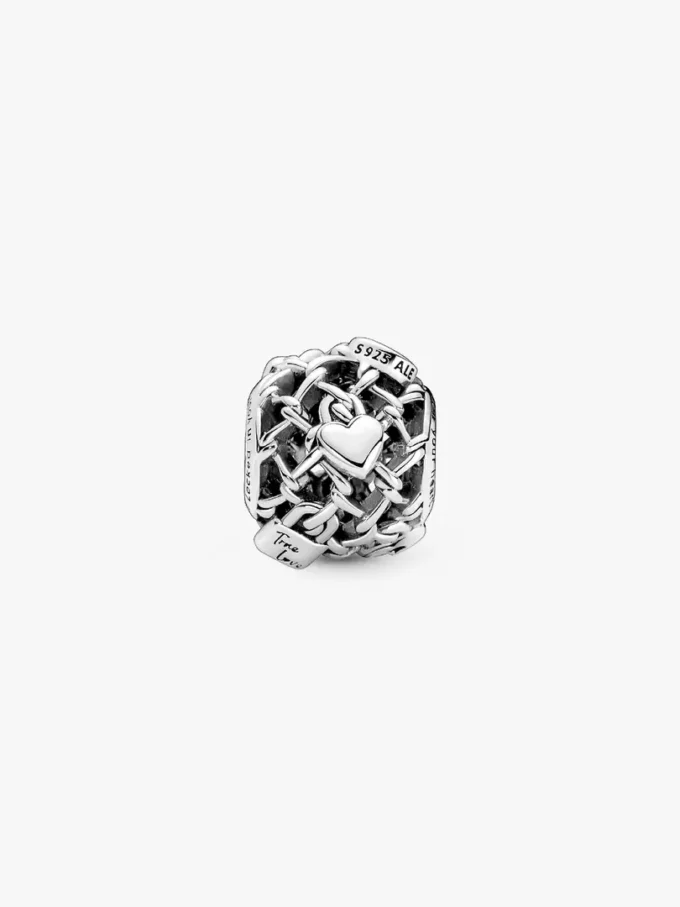 Charm „Durchbrochenes Kettenglied-Vorhängeschloss“ aus Sterlingsilber Charm „Durchbrochenes Kettenglied-Vorhängeschloss“ aus Sterlingsilber