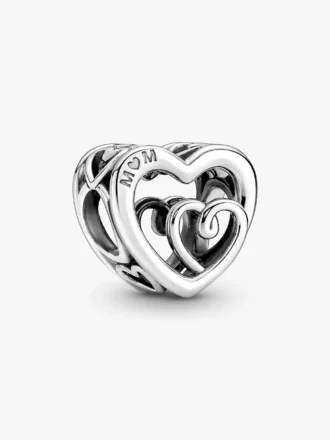 Charm „Entwined Infinite Hearts“ aus Sterlingsilber