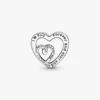 Charm „Entwined Infinite Hearts“ aus Sterlingsilber