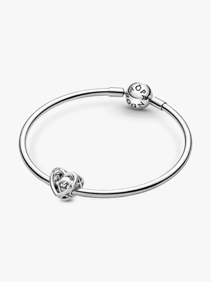 Charm „Entwined Infinite Hearts“ aus Sterlingsilber