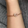 Charm „Funkelnde verschlungene Herzen“, 14 Karat Roségold-Beschichtung Charm „Funkelnde verschlungene Herzen“, 14 Karat Roségold-Beschichtung